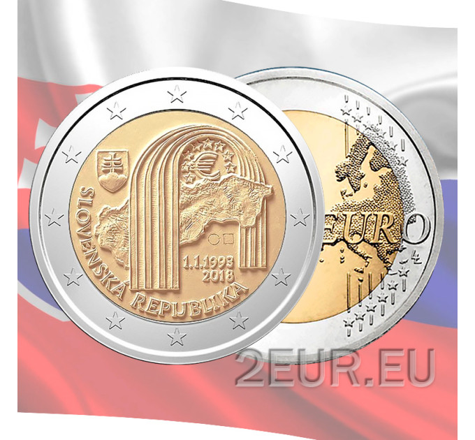 Slovaquie 2 euros UNC 2018 - 25e anniversaire de la création de la République slovaque