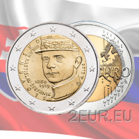 Slovaquie 2 euros UNC 2019 - 100e anniversaire de la mort de Milan Rastislav Stefanik