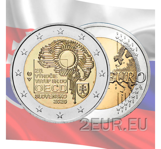 Slovaquie 2 euros UNC 2020 - 20e anniversaire de l'adhésion à l'OCDE