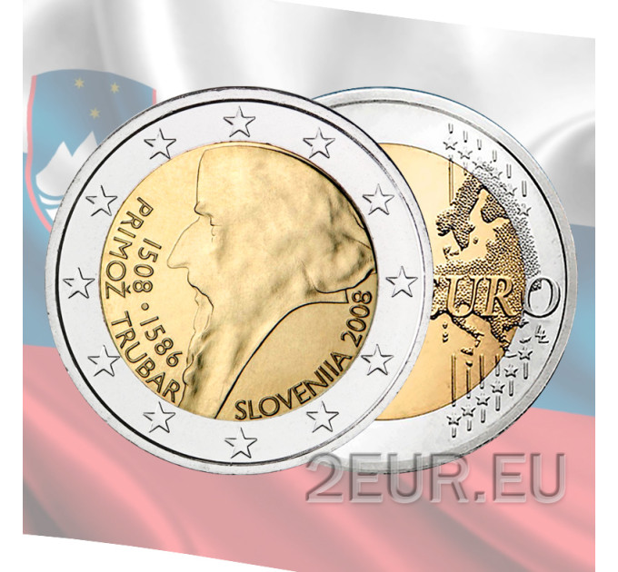 Slovénie 2 euros UNC 2008 - 500e anniversaire de la naissance de Primoz Trubar