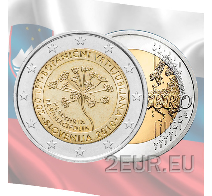 Slovénie 2 euros UNC 2010 - 200 Ans Jardin Botanique de Ljubljana