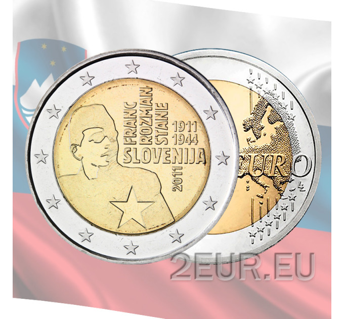 Slovénie 2 euros UNC 2011 - 100e anniversaire de la naissance de Franc Rozman