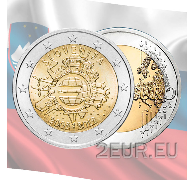 Slovénie 2 euros UNC 2012 - 10 Years of Euro Cash
