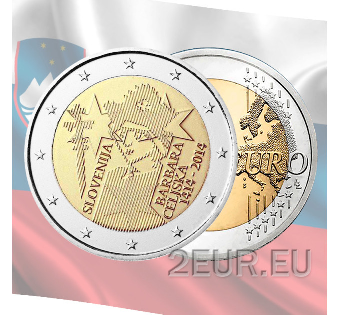 Slovénie 2 euros UNC 2014 - 600e anniversaire depuis le couronnement de Barbara de Celje