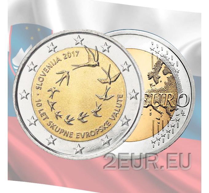 Slovénie 2 euros UNC 2017 - 10e anniversaire de l'adoption de l'euro