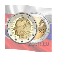 Slovaquie 2 euros UNC 2021 - 100e anniversaire de la naissance d'Alexander Dubchek