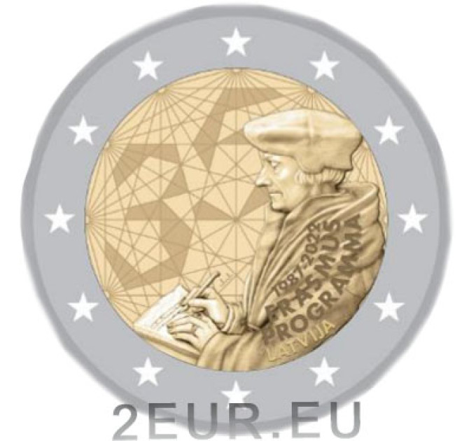 Lettonie 2 euros UNC 2022 - 35 Ans de l'Erasmus