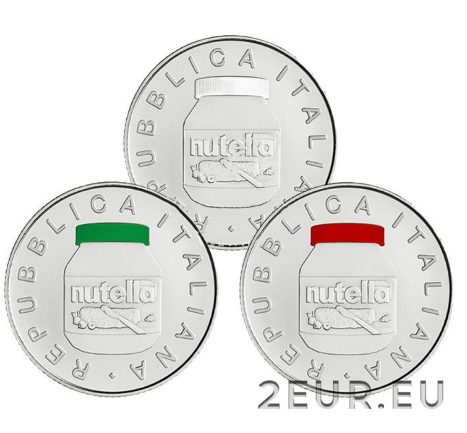 Italie 5 euro argent BU 2021 - Nutella triptyque