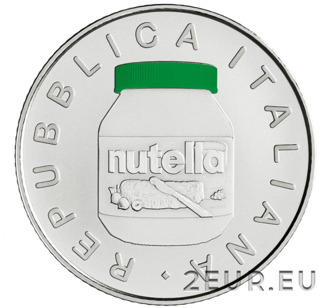 Italie 5 euro Argent BU 2021 - Nutella Green