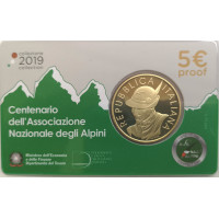 Italie 5 euros argent BU 2019 - Centenaire de l'Association Nationale Alpine