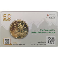 Italie 5 euros argent BU 2019 - Centenaire de l'Association Nationale Alpine