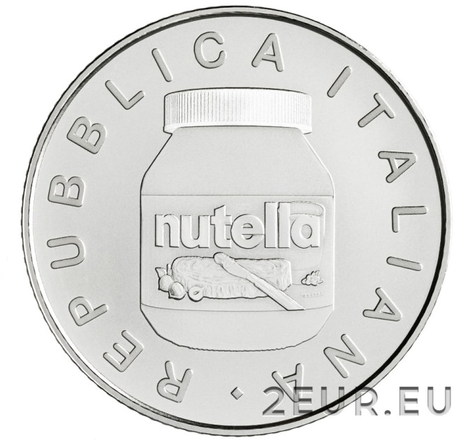 Italie 5 euro argent BU 2021 - Nutella Blanc