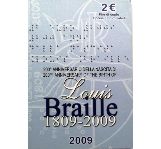 Italie 2 euros BU 2009 - 200e anniversaire de la naissance de Louis Braille