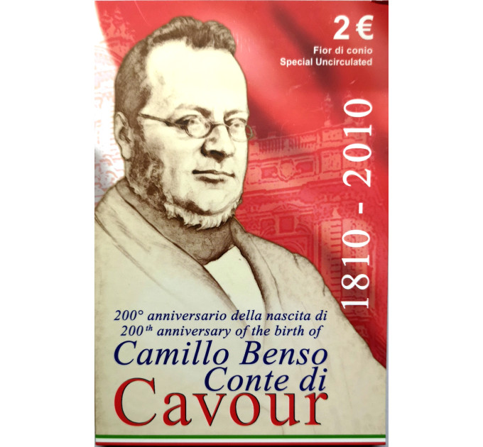 Italie 2 euros BU 2010 - 200e anniversaire de la naissance de Camillo Benso comte de Cavour