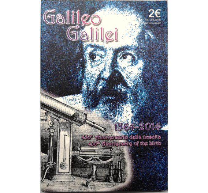 Italie 2 euros BU 2014 - 450e anniversaire de la naissance de Galileo Galilei