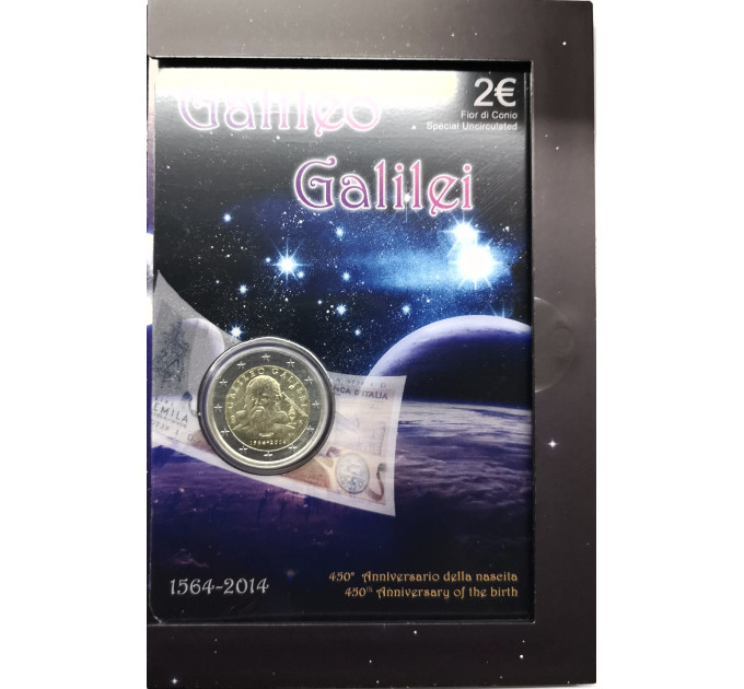 Italie 2 euros BU 2014 - 450e anniversaire de la naissance de Galileo Galilei
