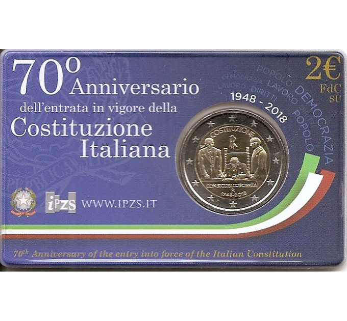 Italie 2 euros BU 2018 - 70e anniversaire de la Constitution italienne
