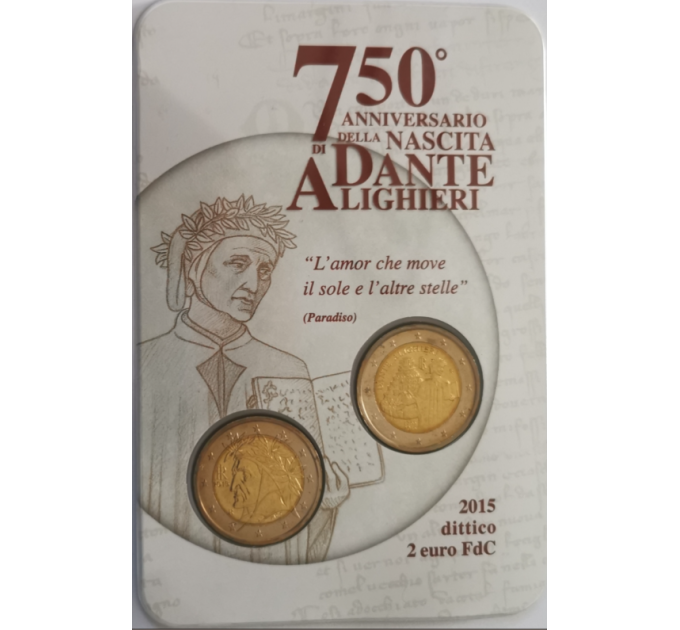 Italie 2 euros BU 2015 - 750E ANNIVERSAIRE DE DANTE ALIGHIERI