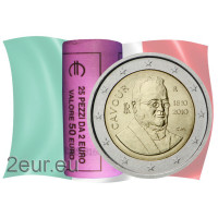 Italie 2 euros UNC rouleau 2010 - 200e anniversaire de Camillo Benso - Conte di Cavour